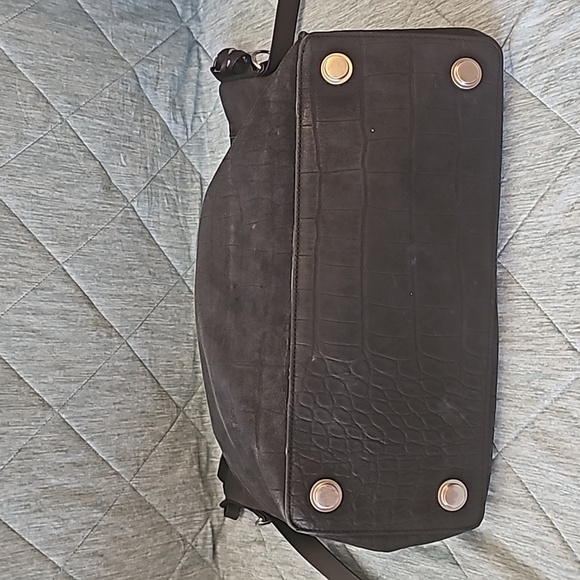 ALL SAINTS Leather Large Tote Shoulder Bag Black - Picture 5 of 13